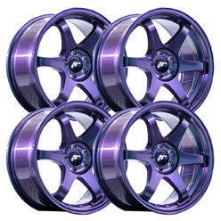 Set of 4x Japan Racing JR-3 Extreme Concave 18x9.5" 5x112 ET22, Gloss Blue-Purple Chameleon